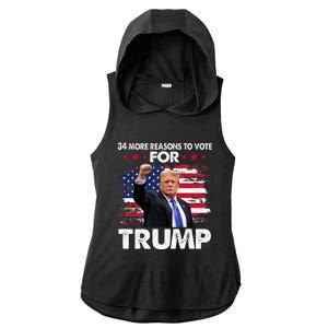 Trump Convicted Felon 34 More Reasons To Vote Ladies PosiCharge Tri-Blend Wicking Draft Hoodie Tank