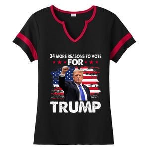 Trump Convicted Felon 34 More Reasons To Vote Ladies Halftime Notch Neck Tee