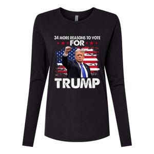 Trump Convicted Felon 34 More Reasons To Vote Womens Cotton Relaxed Long Sleeve T-Shirt