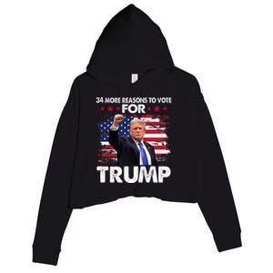 Trump Convicted Felon 34 More Reasons To Vote Crop Fleece Hoodie