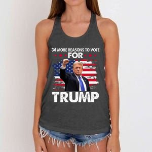 Trump Convicted Felon 34 More Reasons To Vote Women's Knotted Racerback Tank