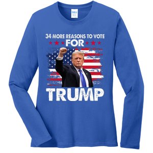 Trump Convicted Felon 34 More Reasons To Vote Ladies Long Sleeve Shirt