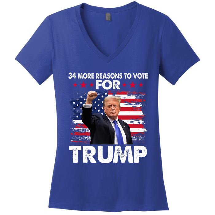 Trump Convicted Felon 34 More Reasons To Vote Women's V-Neck T-Shirt