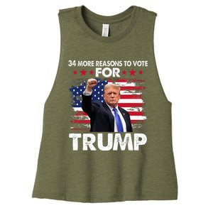 Trump Convicted Felon 34 More Reasons To Vote Women's Racerback Cropped Tank