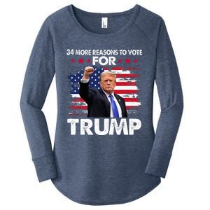 Trump Convicted Felon 34 More Reasons To Vote Women's Perfect Tri Tunic Long Sleeve Shirt