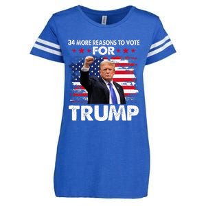 Trump Convicted Felon 34 More Reasons To Vote Enza Ladies Jersey Football T-Shirt