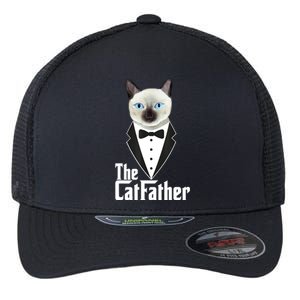 The Catfather Funny Cute Cat Father Dad Owner Pet Kitty Flexfit Unipanel Trucker Cap