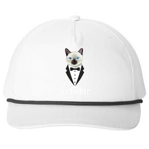 The Catfather Funny Cute Cat Father Dad Owner Pet Kitty Snapback Five-Panel Rope Hat