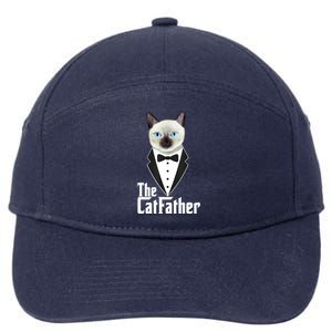 The Catfather Funny Cute Cat Father Dad Owner Pet Kitty 7-Panel Snapback Hat