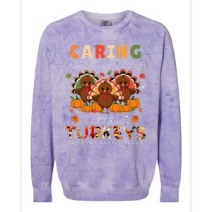 Thankful Caring For The Cutest Little Turkey Cool Nicu Nurse Colorblast Crewneck Sweatshirt