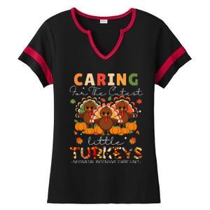 Thankful Caring For The Cutest Little Turkey Cool Nicu Nurse Ladies Halftime Notch Neck Tee