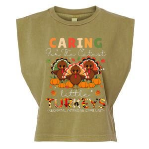 Thankful Caring For The Cutest Little Turkey Cool Nicu Nurse Garment-Dyed Women's Muscle Tee