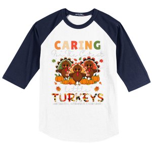 Thankful Caring For The Cutest Little Turkey Cool Nicu Nurse Baseball Sleeve Shirt