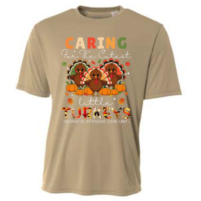 Thankful Caring For The Cutest Little Turkey Cool Nicu Nurse Cooling Performance Crew T-Shirt