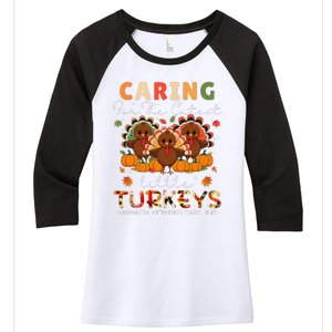 Thankful Caring For The Cutest Little Turkey Cool Nicu Nurse Women's Tri-Blend 3/4-Sleeve Raglan Shirt