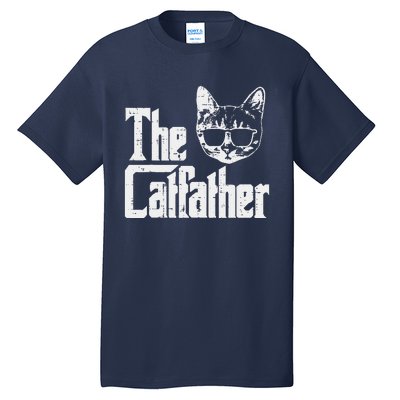 The Catfather Funny Cat Dad Fathers Day Movie Pun Papa Tall T-Shirt