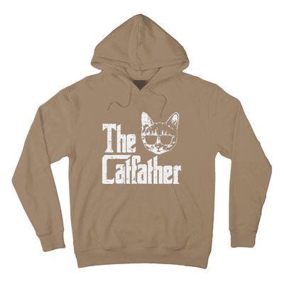 The Catfather Funny Cat Dad Fathers Day Movie Pun Papa Hoodie