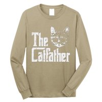 The Catfather Funny Cat Dad Fathers Day Movie Pun Papa Long Sleeve Shirt