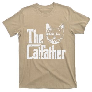 The Catfather Funny Cat Dad Fathers Day Movie Pun Papa T-Shirt