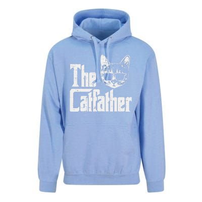 The Catfather Funny Cat Dad Fathers Day Movie Pun Papa Unisex Surf Hoodie