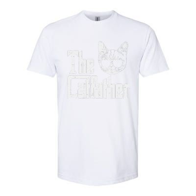 The Catfather Funny Cat Dad Fathers Day Movie Pun Papa Softstyle CVC T-Shirt