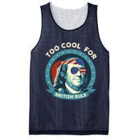 Too Cool For British Rule Ben Franklin 4th Of July Funny Mesh Reversible Basketball Jersey Tank