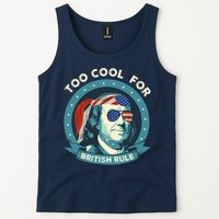 Too Cool For British Rule Ben Franklin 4th Of July Funny Tank Top