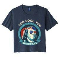 Too Cool For British Rule Ben Franklin 4th Of July Funny Crop Top