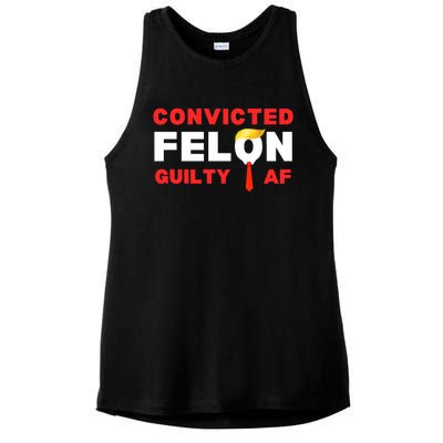 Trump Convicted Felon Guilty Af Lock Him Up Trump For Prison Ladies PosiCharge Tri-Blend Wicking Tank