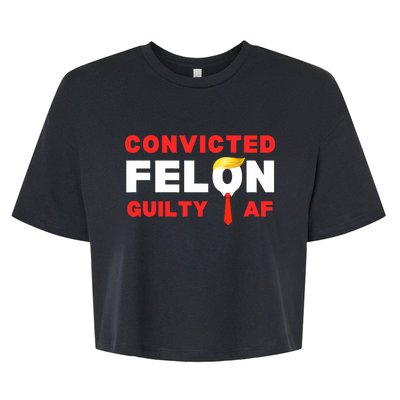 Trump Convicted Felon Guilty Af Lock Him Up Trump For Prison Bella+Canvas Jersey Crop Tee