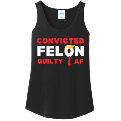 Trump Convicted Felon Guilty Af Lock Him Up Trump For Prison Ladies Essential Tank