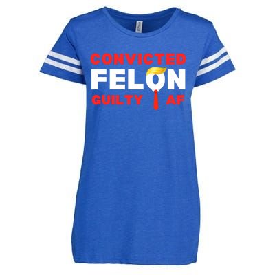 Trump Convicted Felon Guilty Af Lock Him Up Trump For Prison Enza Ladies Jersey Football T-Shirt