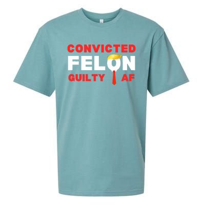 Trump Convicted Felon Guilty Af Lock Him Up Trump For Prison Sueded Cloud Jersey T-Shirt