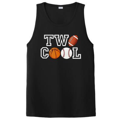 Two Cool For Birthday Boy Football Basketball PosiCharge Competitor Tank