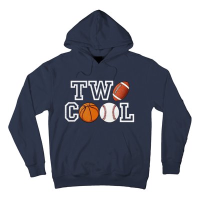 Two Cool For Birthday Boy Football Basketball Hoodie