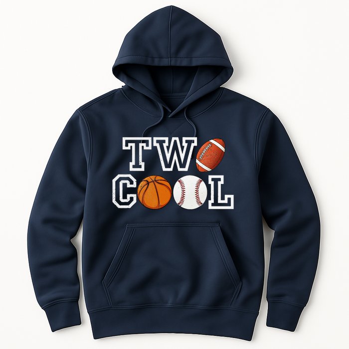 Two Cool For Birthday Boy Football Basketball Hoodie