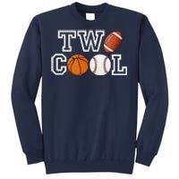 Two Cool For Birthday Boy Football Basketball Sweatshirt