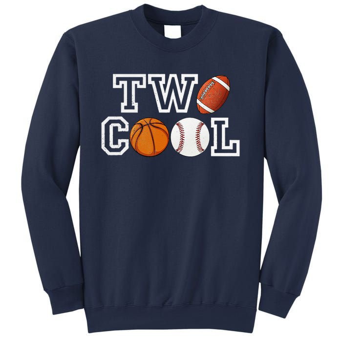 Two Cool For Birthday Boy Football Basketball Sweatshirt