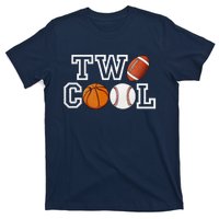 Two Cool For Birthday Boy Football Basketball T-Shirt