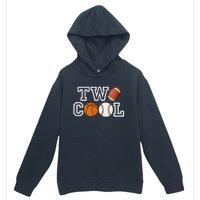 Two Cool For Birthday Boy Football Basketball Urban Pullover Hoodie