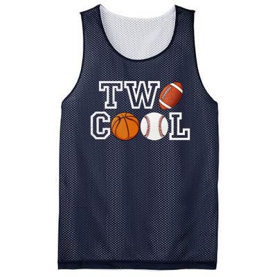 Two Cool For Birthday Boy Football Basketball Mesh Reversible Basketball Jersey Tank