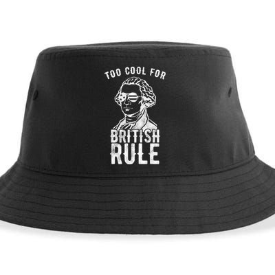 Too Cool For British Rule Usa Funny Sustainable Bucket Hat