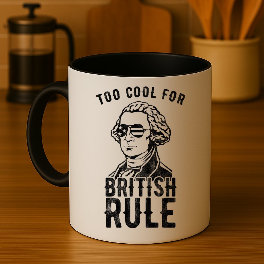 Too Cool For British Rule Usa Funny Mug