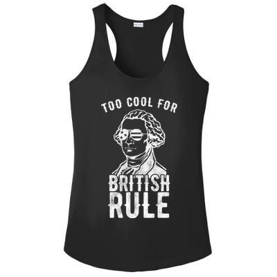Too Cool For British Rule Usa Funny Ladies PosiCharge Competitor Racerback Tank