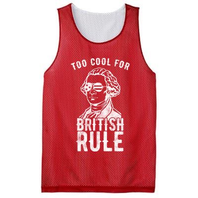 Too Cool For British Rule Usa Funny Mesh Reversible Basketball Jersey Tank