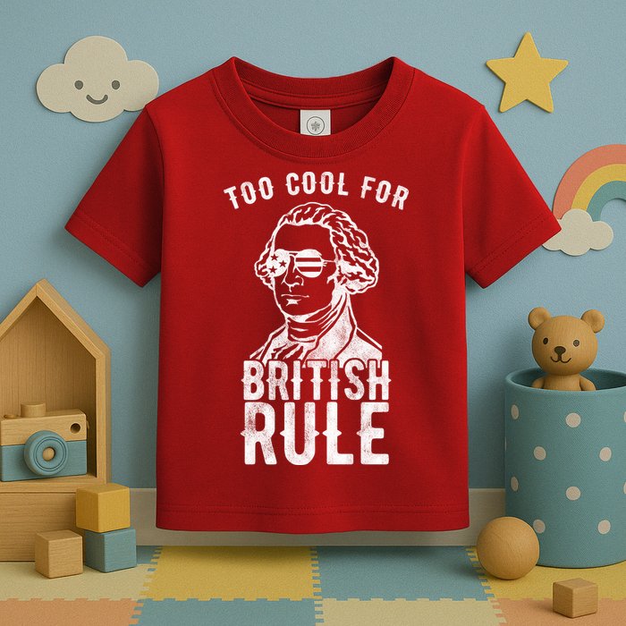 Too Cool For British Rule Usa Funny Toddler T-Shirt