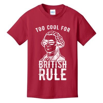 Too Cool For British Rule Usa Funny Kids T-Shirt