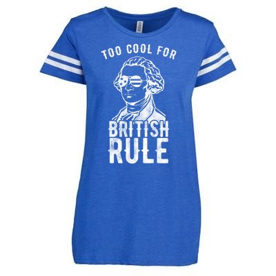 Too Cool For British Rule Usa Funny Enza Ladies Jersey Football T-Shirt