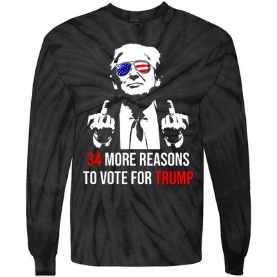 Trump Convicted Felon 34 More Reasons To Vote For Trump 2024 Tie-Dye Long Sleeve Shirt