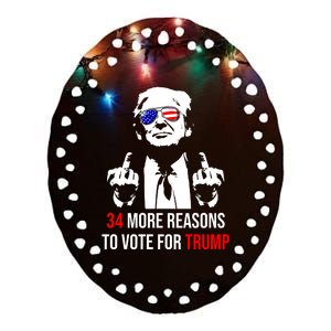 Trump Convicted Felon 34 More Reasons To Vote For Trump 2024 Ceramic Oval Ornament